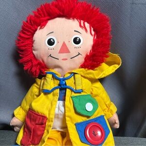 Vintage Playskool Raggedy Ann Dress Me Doll 1991 Learn to Button, Snap, Buckle